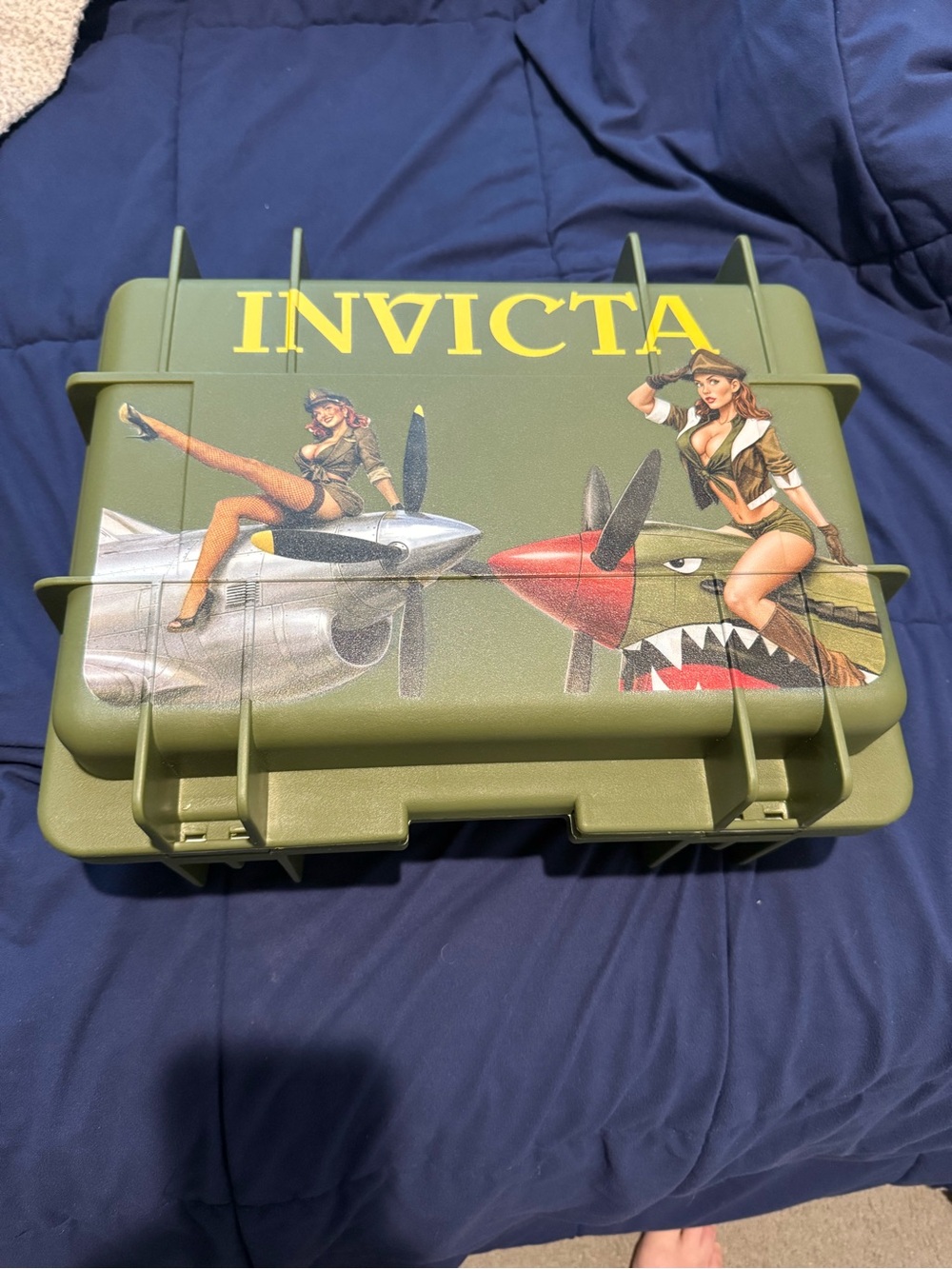 Lot of 6 Invicta Watches in Olive Green Hard Case Watch Storage with Black Foam - Picture 4 of 10